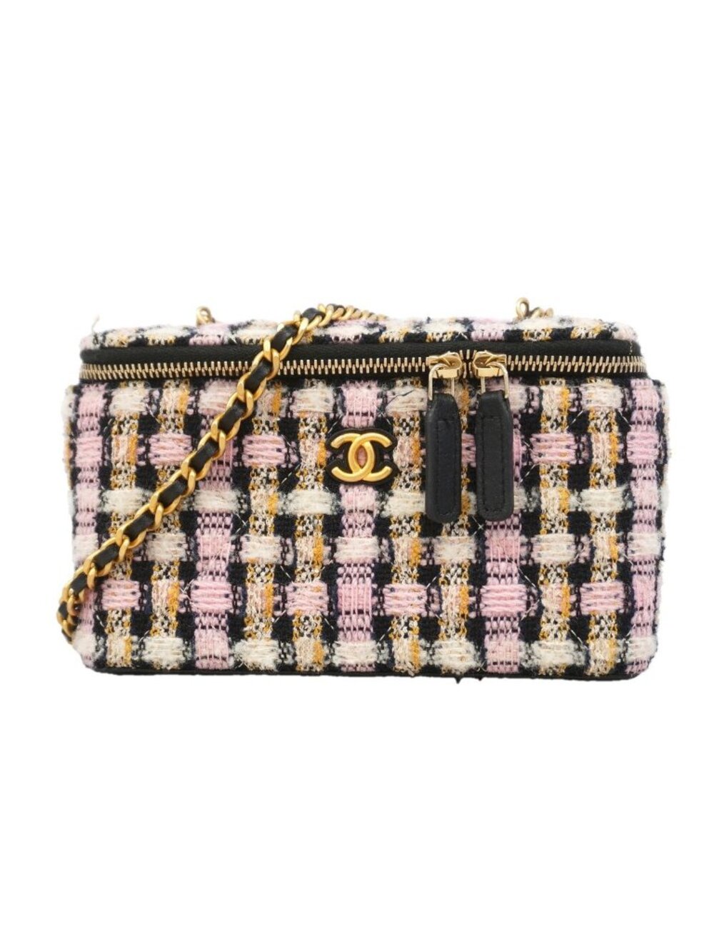 Chanel Shoulder Bag Tweed Multicolor Gold
